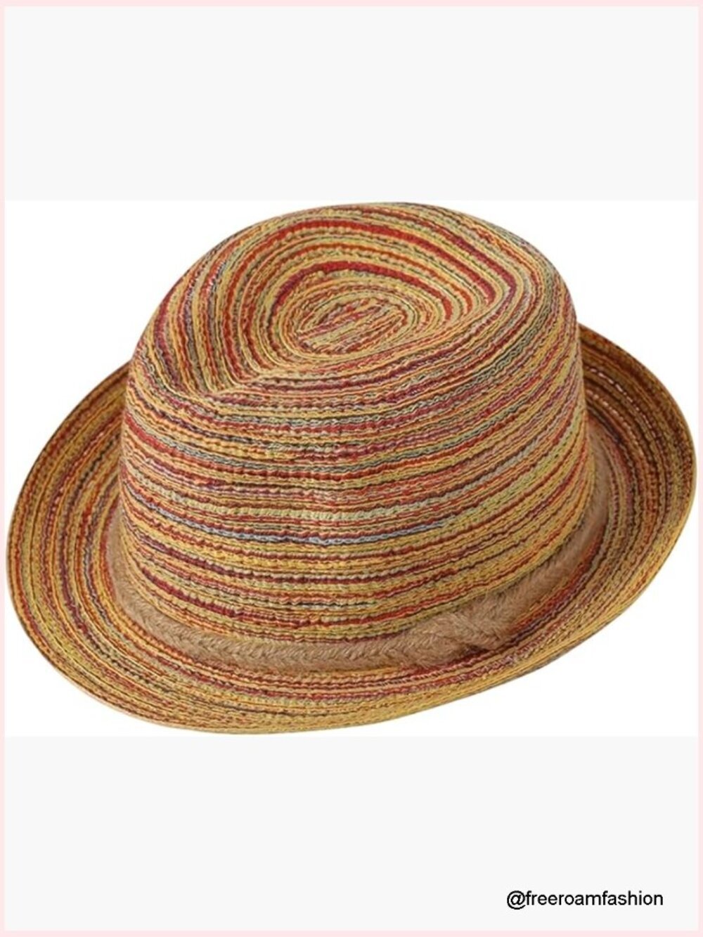 UPF 50+ Straw Beach Sun Hat Breathable Short Brim Trilby Fedora
